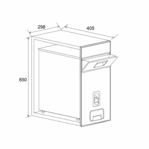 Thùng gạo mặt gương đen Hafele 549.32.991 3 Thùng gạo mặt gương đen Hafele 549.32.991