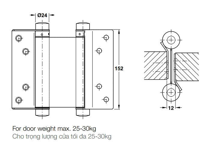 Kích thước Hafele 927.97.030