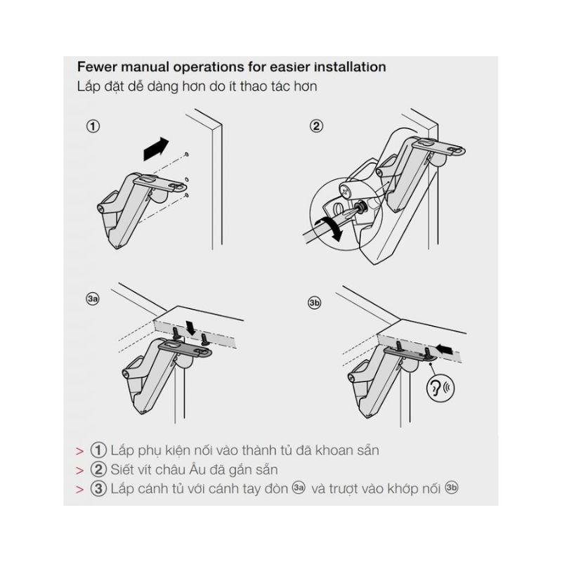 Hướng dẫn lắp đặt của tay nâng Hafele Free Space 1.11 E 493.05.913 Hướng dẫn lắp đặt của tay nâng Hafele Free Space 1.11 E 493.05.913
