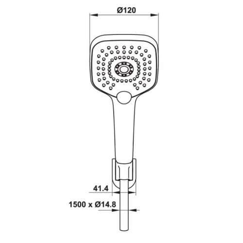 Kích thước bộ sen tay AirSense 120S Hafele 485.60.625