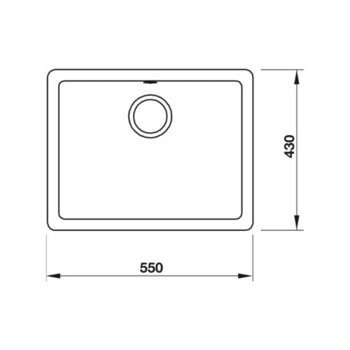 Kích thước chậu rửa bát đá 1 hố Hafele HS19 - GEN1S60 - 570.35.530 - màu xám