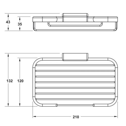 Kích thước kệ vuông nhà tắm Hafele 495.80.013