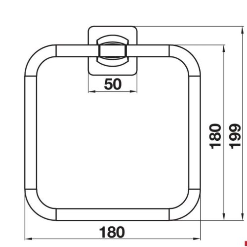 Kích thước vòng treo khăn Hafele 580.41.510