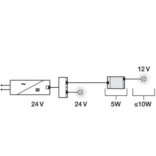 cau tao bien ap den led 24v sang 12v hafele 833 74 947