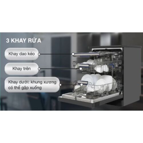Máy rửa bát độc lập Hafele HDW-F6051S 538.21.370 4 khay rua may rua bat doc lap hafele hdw f6051s 538 21 370