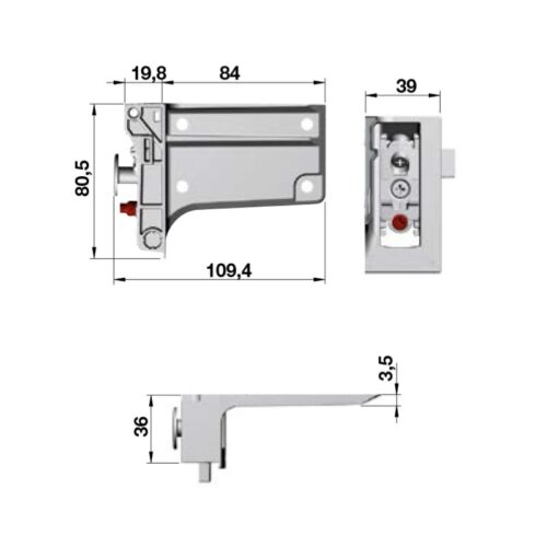 Bas treo tủ tường bên phải Hafele 290.41.920 4 kich thuoc bas treo tu tuong ben phai hafele 290 41 920