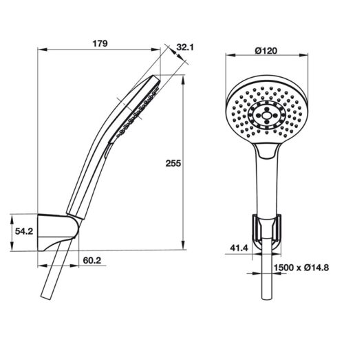 Bộ sen tay New Mysterious 120R Hafele 485.60.052 3 kich thuoc bo sen tay new mysterious 120r hafele 485 60 052