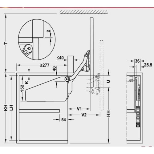 kich thuoc bo tay nang free up hafele 493 05 801 nap xam