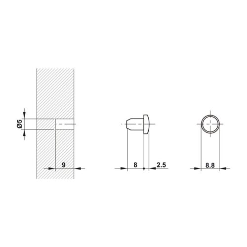 kich thuoc chan cua giam on hafele 356 20 460