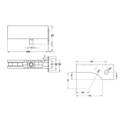 kich thuoc kep kinh tren khung gan tuong inox mo hafele 981 50 050
