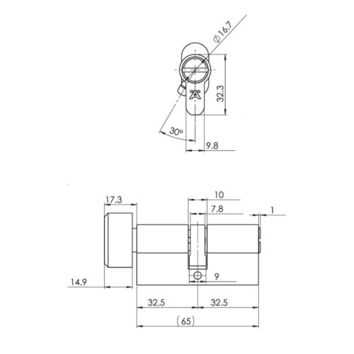 kich thuoc ruot khoa 1 dau van 1 dau chia 65mm hafele diy 489 56 252