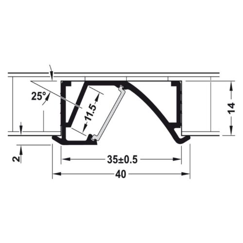 kich thuoc thanh dan den led goc chieu nghieng hafele 833 74 845 1