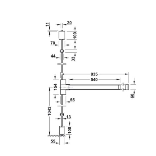 kich thuoc thanh thoat hiem voi thanh chot doc hafele 911 56 035