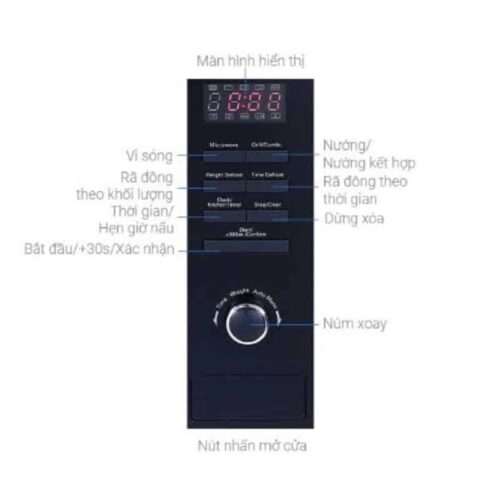 man hinh dieu khien lo vi song ket hop nuong am tu hafele hm b38a 535 34 000