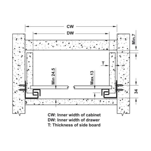 Ray âm giảm chấn EPC EVO mở 3/4 300mm Hafele 433.32.501 3 kich thuoc ray am epc evo hafele giam chan mo 3 4 433 32 501 1