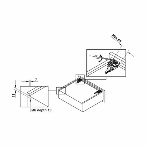 Ray âm giảm chấn EPC EVO mở 3/4 450mm Hafele 433.32.504 4 kich thuoc ray am epc evo hafele giam chan mo 3 4 433 32 504 2