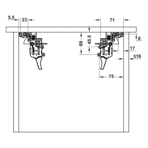 Ray âm EPC Evo 350mm giảm chấn Hafele 433.32.072 3 thong so ay am epc evo 350mm giam chan hafele 433 32 072 1