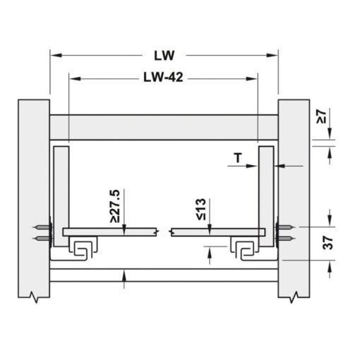 Ray Âm EPC Evo 500mm Giảm Chấn Hafele 433.32.075 6 thong so ray am epc evo 500mm giam chan hafele 433 32 075 4