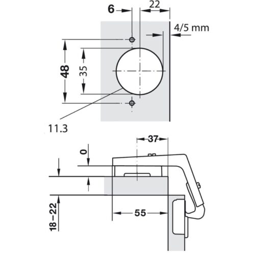 kich thuoc ban le metalla a noi goc hafele 311 83 516