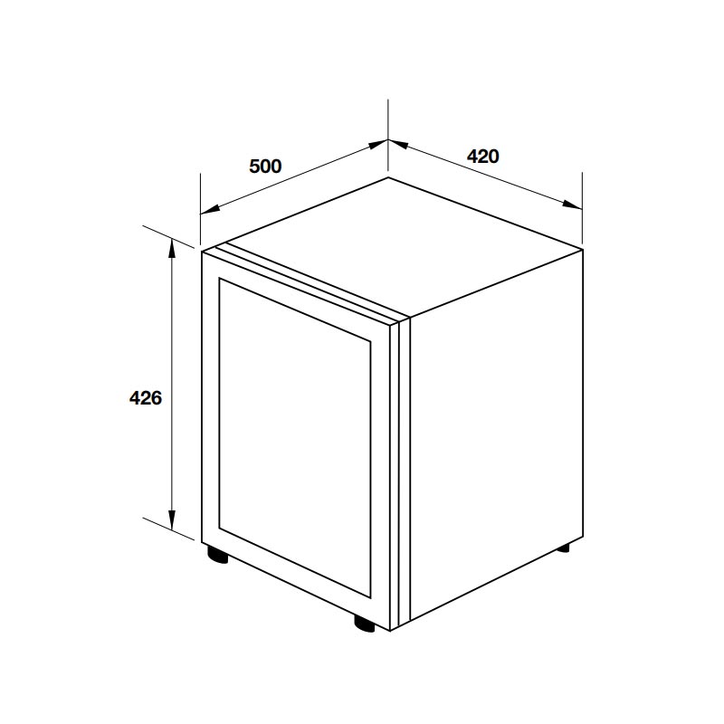 Kích thước tủ lạnh Hafele 1 cánh