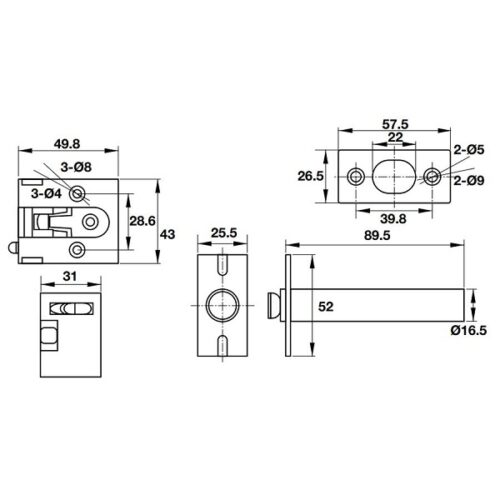 chot an toan dang xich hafele 911 59 019 1