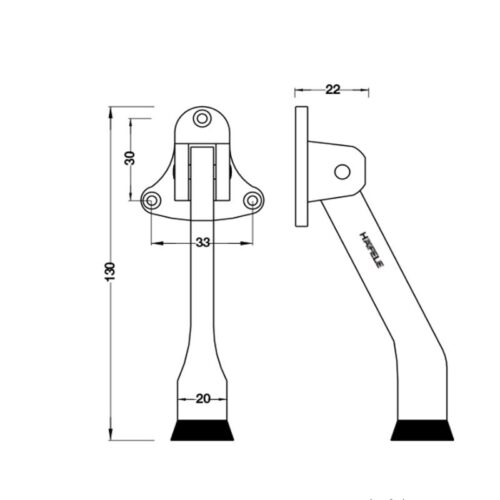 kich thuoc chan cua mong ngua inox mo hafele 937.55.150