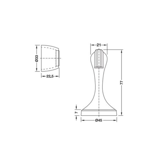 kich thuoc chan cua nam cham hafele 938.30.011