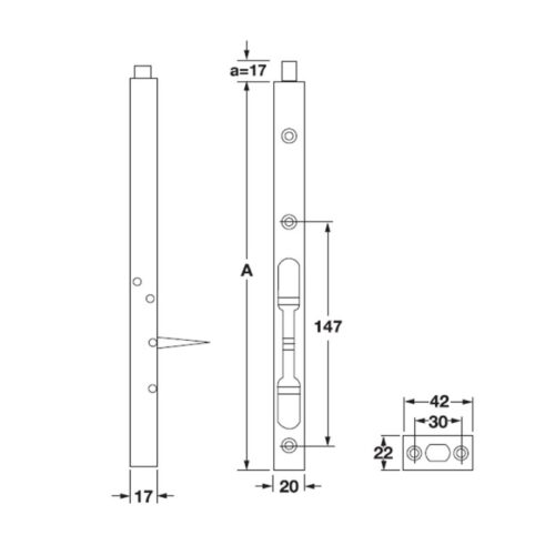 Chốt âm 300mm Hafele 911.62.683 5 kich thuoc chot am 300mm hafele 911.62.683