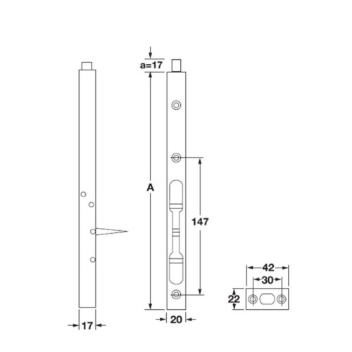 kich thuoc chot am 450mm hafele 911.62.685