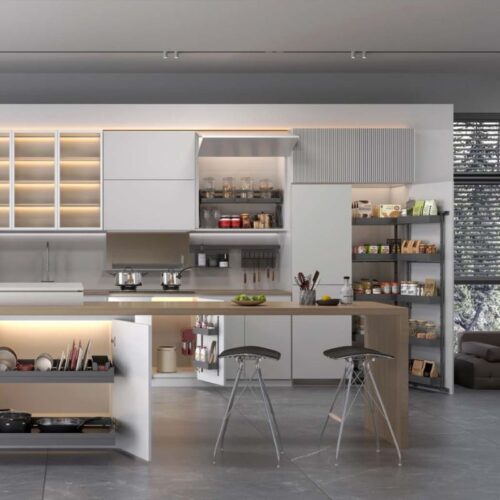 Rổ kéo dưới cho xoong nồi Dining Agent 800mm Hafele 545.14.310 4 ro keo duoi cho xoong noi dining agent hafele 545 14 310