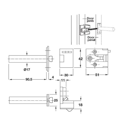 size chot xich dong hafele 911 59 086