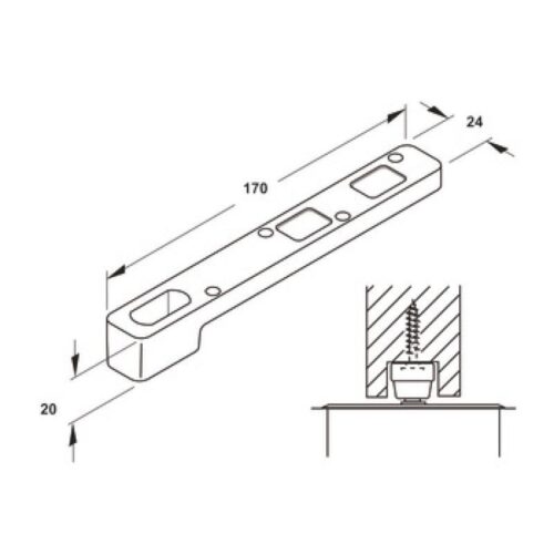 Bản lề sàn Inox mờ Hafele 932.77.090 3 Kích thước Bản lề sàn Inox mờ Hafele 932.77.090