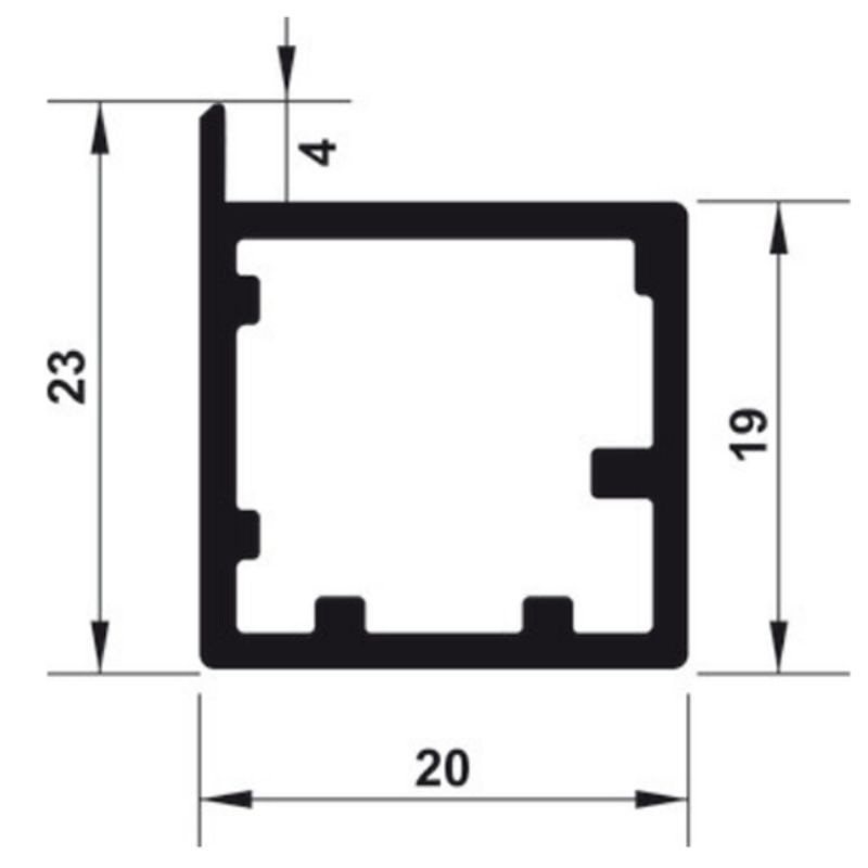 Kích thước Khung nhôm alusion s01 Hafele 563.58.923 Kích thước Khung nhôm alusion s01 Hafele 563.58.923