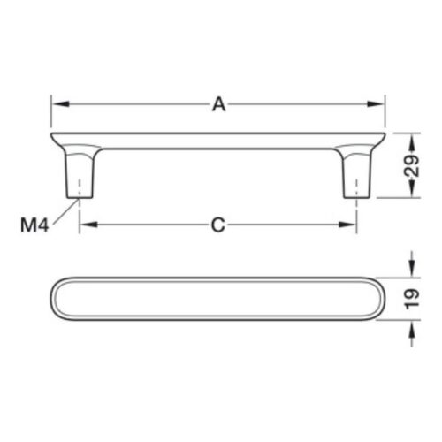 Tay nắm Hafele 106.70.321 4 Kích thước tay nắm Hafele 106.70.321