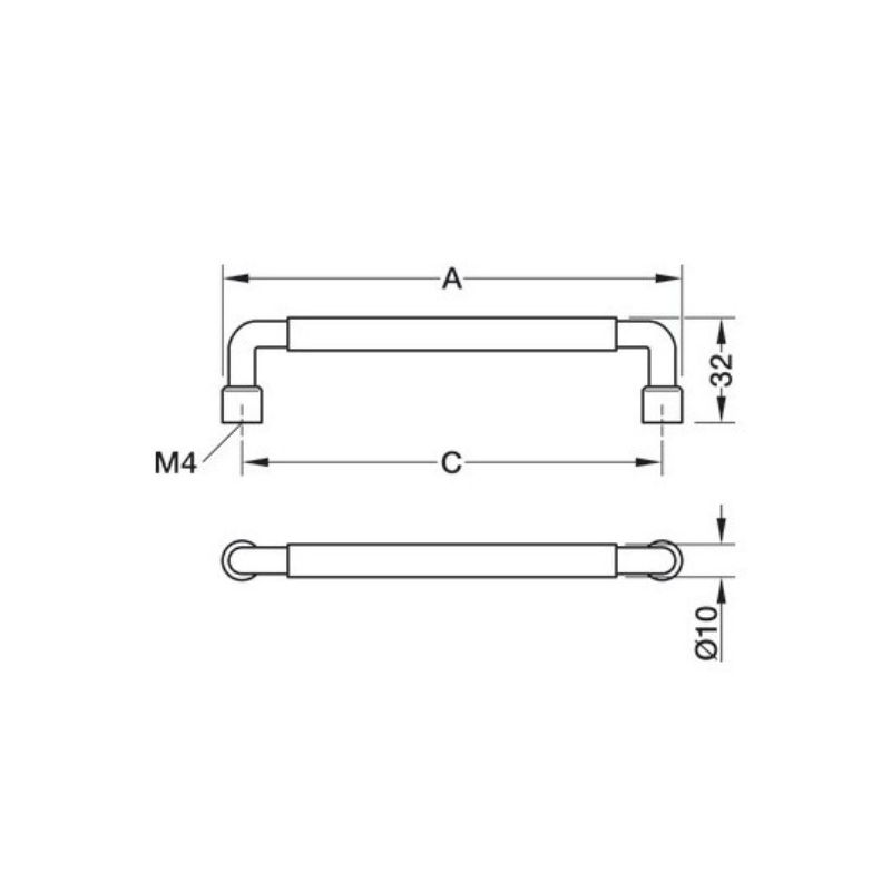 Kích thước Tay nắm Hafele 106.70.401 Kích thước Tay nắm Hafele 106.70.401