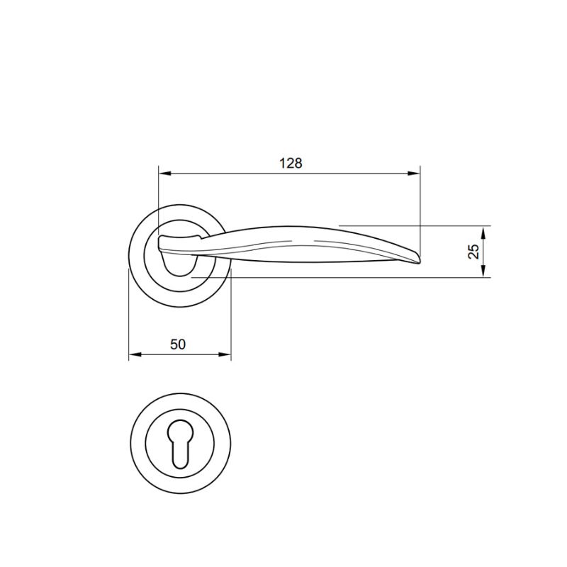 Kích thước Tay nắm cửa Hafele 901.79.706 Kích thước Tay nắm cửa Hafele 901.79.706