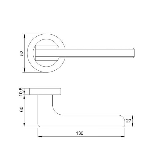 Tay nắm Hafele 901.79.873 cửa phòng 3 Kích thước Tay nắm Hafele 901.79.873