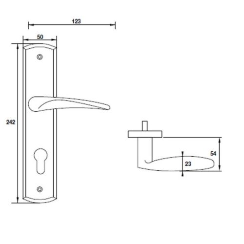 Tay nắm Hafele 903.78.590 Gạt Đế Dài C/C 72mm 3 Kích thước Tay nắm Hafele 903.78.590