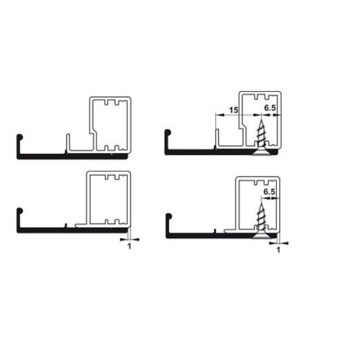 Thanh nhôm tay nắm H01 Hafele 563.58.313 3 Kích thước Thanh nhôm tay nắm H01 Hafele 563.58.313