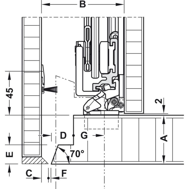 Ảnh cửa trượt xoay Hafele 408.30.592 Ảnh cửa trượt xoay Hafele 408.30.592