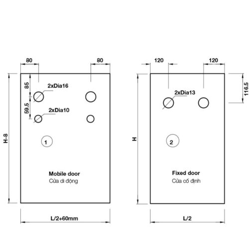 Cửa phụ kiện cửa trượt phòng tắm kính Hafele 981.06.320