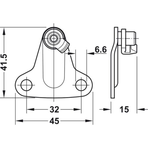 Bas cho phụ kiện tay nâng Hafele 373.66.694 4 Kích thước bas cho phụ kiện tay nâng Hafele 373.66.694
