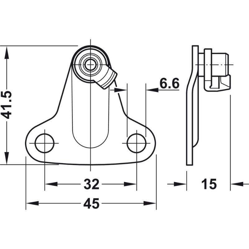 Kích thước bas cho phụ kiện tay nâng Hafele 373.66.694 Kích thước bas cho phụ kiện tay nâng Hafele 373.66.694