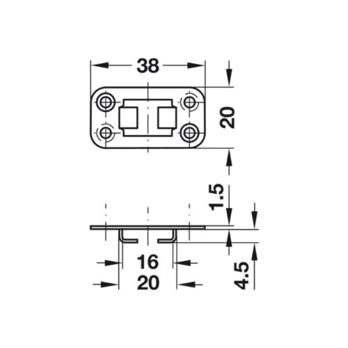 Bas dẫn hướng Hafele 237.23.006 4 Kích thước bas dẫn hướng Hafele 237.23.006
