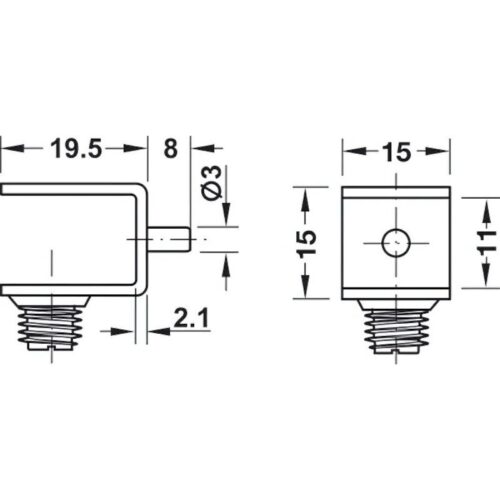 Bas đỡ kệ Hafele 282.20.703 3 Kích thước bas đỡ kệ Hafele 282.20.703