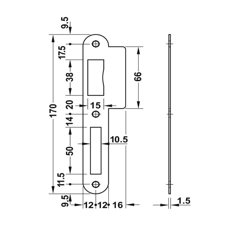 Kích thước bas thân khóa Hafele 911.39.829 Kích thước bas thân khóa Hafele 911.39.829