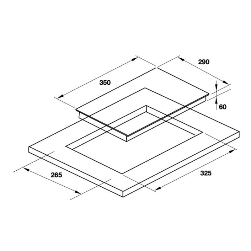 Kích thước bếp điện Hafele 536.61.860 Kích thước bếp điện Hafele 536.61.860
