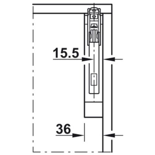 Kích thước bộ hộp lực Hafele 372.91.412
