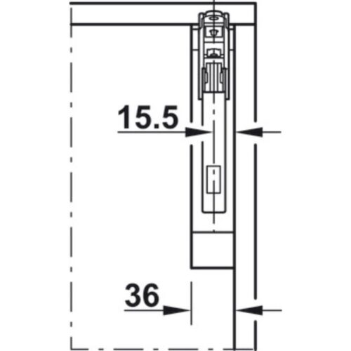 Kích thước bộ hộp lực Hafele 372.91.413