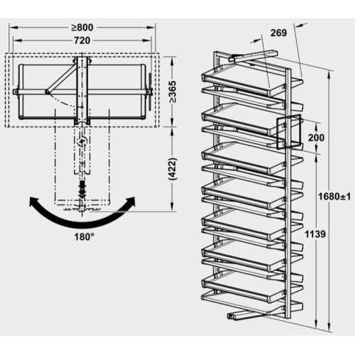 Kích thước kệ để giày Hafele 806.22.401